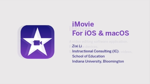 Thumbnail for _Video Editing: iMovie
