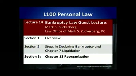 Thumbnail for L100 14-2 Steps in Declaring Bankruptcy and Chapter 7 Liquidation