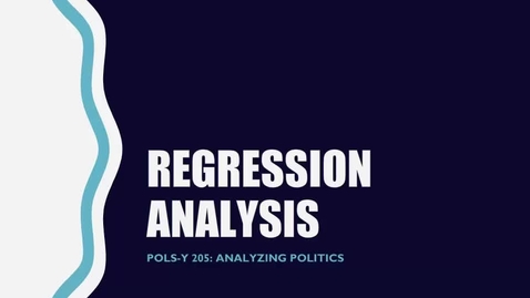 Thumbnail for entry Basics of Regression Analysis