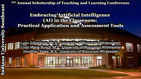 Thumbnail for entry Embracing Artificial Intelligence (AI) in the Classroom: Practical Application and Assessment Tools