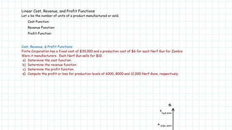 Thumbnail for entry Functions &amp; Models: Cost, Rovenue, Profit