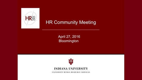 Thumbnail for entry IU HR2020 Survey Results Workshop