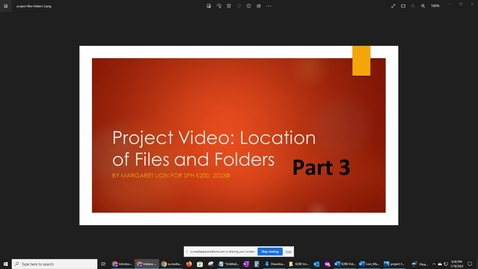 Thumbnail for entry Project Video: Location of Files and Folders - Part 3