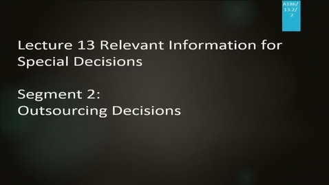 Thumbnail for A186 13-2 Relevant Information for Special Decisions