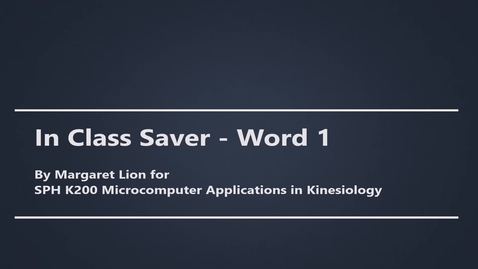 Thumbnail for In Class Saver - Word 1 - K200