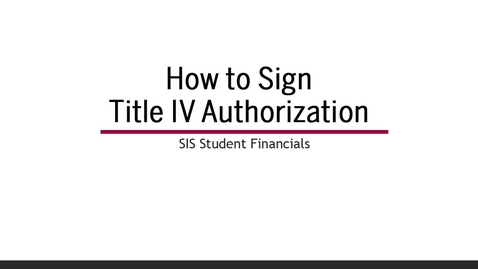 Thumbnail for Signing Title IV Authorization