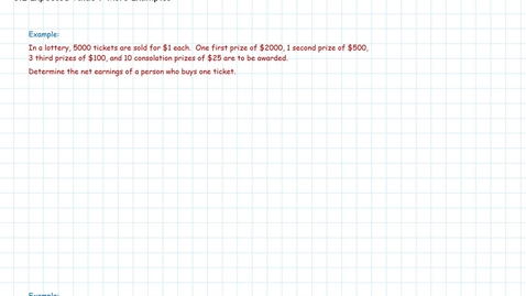 Thumbnail for Expected Value:  More Examples