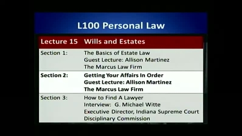 Thumbnail for L100 15-2 Getting Your Affairs in Order