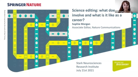 Thumbnail for SNRI Special Seminar: Sophie Morgan from Nature Communications