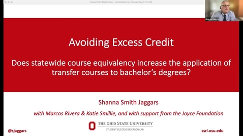 Thumbnail for Avoiding Excess Credit Transfers – Dr. Shanna Smith Jaggars