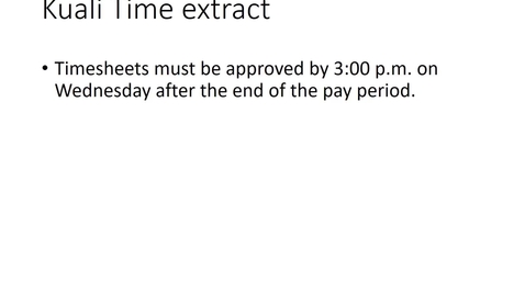 Thumbnail for Kuali Time - Kuali Time extract errors
