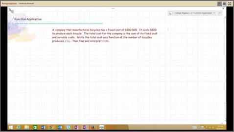 Thumbnail for B111 M123 College Algebra, Function Application, 2.1