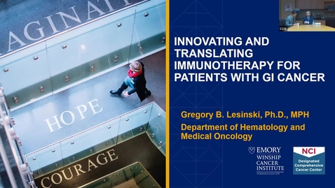 Thumbnail for entry IUSCCC Grand Rounds 2/16/2024: “Innovating and Translating Immunotherapy for patients with Gastrointestinal cancer” Gregory B. Lesinski, Ph.D., MPH