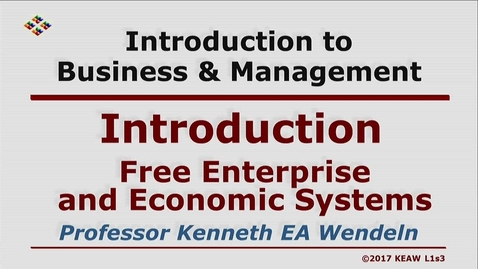 Thumbnail for entry W200 01-3 Free Enterprise and Economic Systems