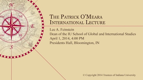 Thumbnail for Patrick O'Mera International Lecture - Lee Feinstein