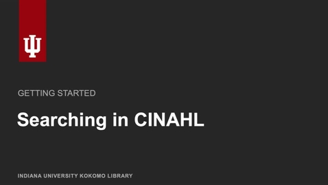 Thumbnail for CINAHL: Getting Started