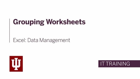 Thumbnail for entry Excel: Data Management - Grouping Worksheets