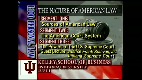 Thumbnail for entry L100 02-1 Sources of American Law