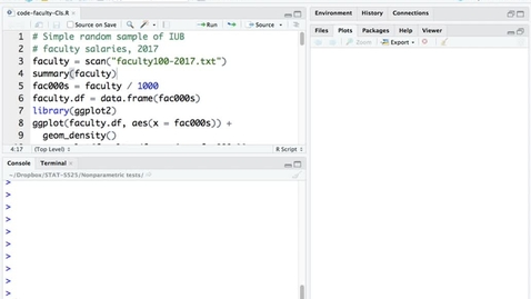 Thumbnail for One-sample example: Faculty salaries