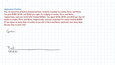 Thumbnail for Gauss-Jordan Elim Method: Word Application Example