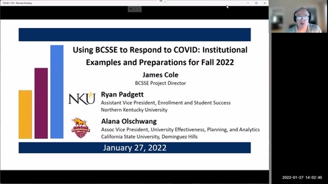 Thumbnail for Using BCSSE to Respond to COVID: Institutional Examples and Preparations for Fall 2022