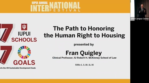 Thumbnail for entry Fran Quigley: The Path to Honoring the Human Right to Housing - Making the World a Better Place with the SDGs