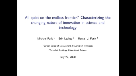 Thumbnail for All quiet on the endless frontier? Characterizing the changing nature of innovation in science/tech