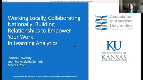 Thumbnail for entry Working Locally, Collaborating Nationally: Building Relationships to Empower Your Work in Learning Analytics
