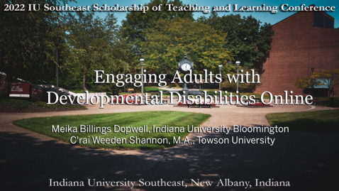 Thumbnail for entry Engaging Adults with Developmental Disabilities Online