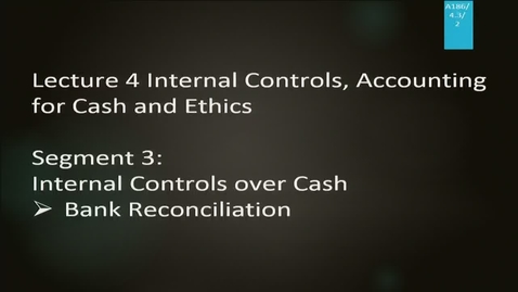 Thumbnail for entry A186 04-3 Internal Control, Accounting for Cash and Ethics
