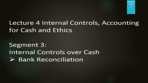Thumbnail for A186 04-3 Internal Control, Accounting for Cash and Ethics