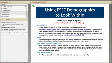 Thumbnail for Using FSSE Demographic Data to Look Within Your Institution 