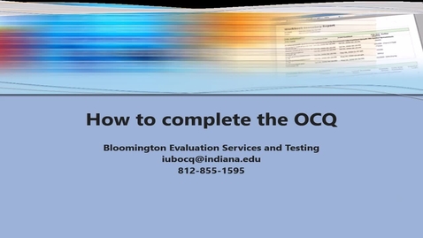 Thumbnail for How to complete the OCQ
