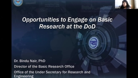 Thumbnail for Basic Research Funding from the Department of Defense with Bindu Nair 11/12/2021