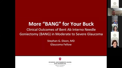 Thumbnail for More &quot;BANG&quot; for your buck: Clinical outcomes of Bent Ab Interno Needle Goniectomy (BANG) in moderate to severe glaucoma