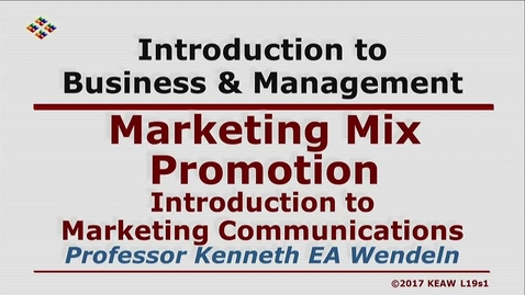 Thumbnail for X100 19-1 Introduction to Marketing Communications