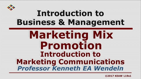 Thumbnail for entry X100 19-1 Introduction to Marketing Communications