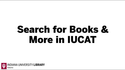 Thumbnail for entry Search for Books and More in IUCAT