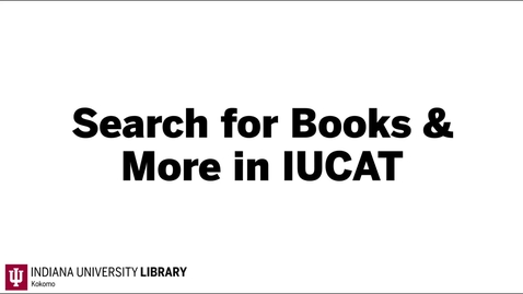 Thumbnail for Search for Books and More in IUCAT