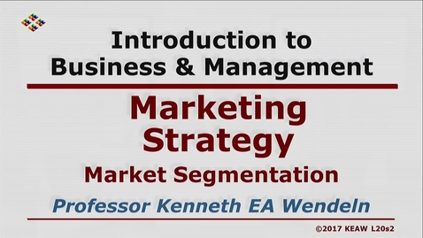 Thumbnail for entry X100 20-2 Market Segmentation