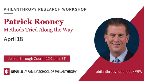 Thumbnail for Philanthropy Research Workshop with dr. Rooney - April 18, 2023