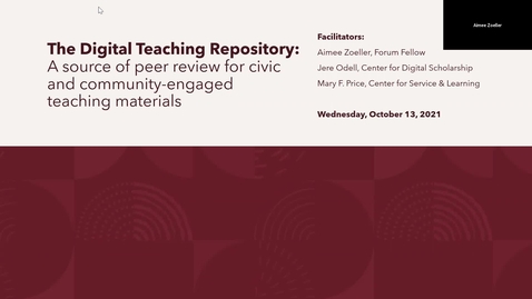 Thumbnail for Documenting CET through the Digital Teaching Repository