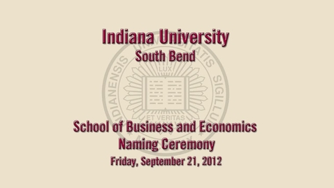 Thumbnail for entry IU South Bend School of Business and Economics named in honor of Judd Leighton