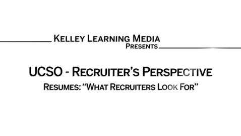 Thumbnail for entry What Recruiters Look For