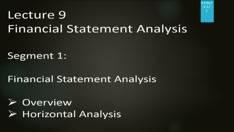 Thumbnail for A186 09-1 Financial Statement Analysis