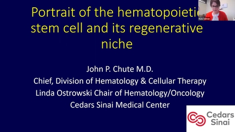 Thumbnail for entry IUSCCC Seminar 3/10/2022: “Portrait of the hematopoietic stem cell and its regenerative niche” John Chute, MD Director, Division of Hematology and Cellular Therapy, Cedar Sinai  