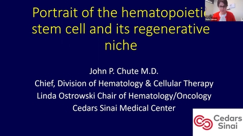 Thumbnail for IUSCCC Seminar 3/10/2022: “Portrait of the hematopoietic stem cell and its regenerative niche” John Chute, MD Director, Division of Hematology and Cellular Therapy, Cedar Sinai  
