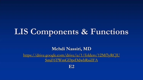 Thumbnail for LIS Components &amp; Functions 2020-09-16