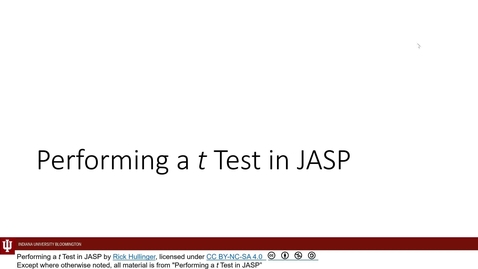 Thumbnail for K300 J09 - t Tests in JASP