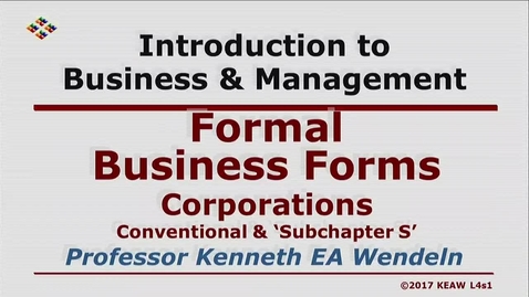 Thumbnail for entry X100 04-1 Corporations, Conventional &amp; Subchapter S